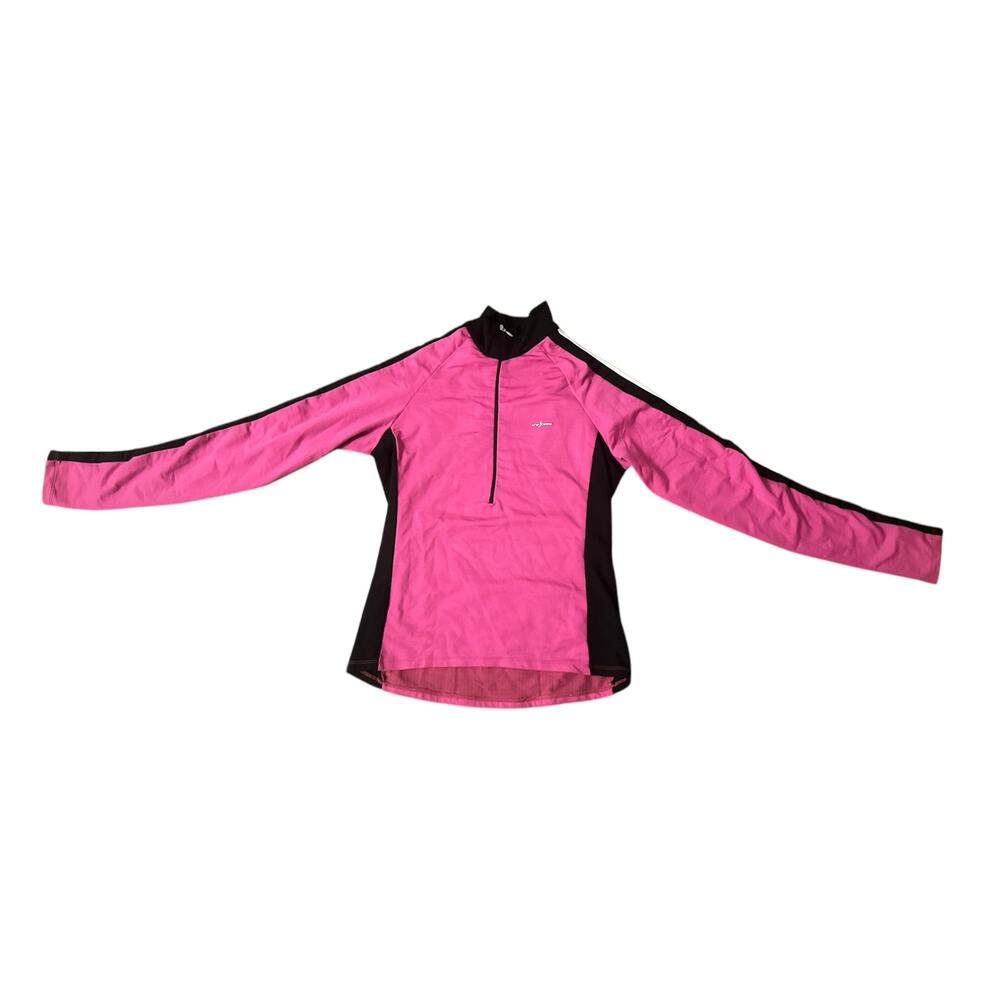 Women S She Beest Pink Black Pullover Half Zip Biking Cycling Jacket Coat Top - Picture 1 of 5